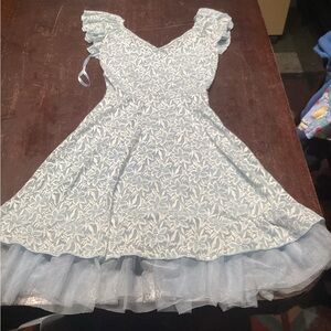 Cinderella Light Blue Lace Kids Dress